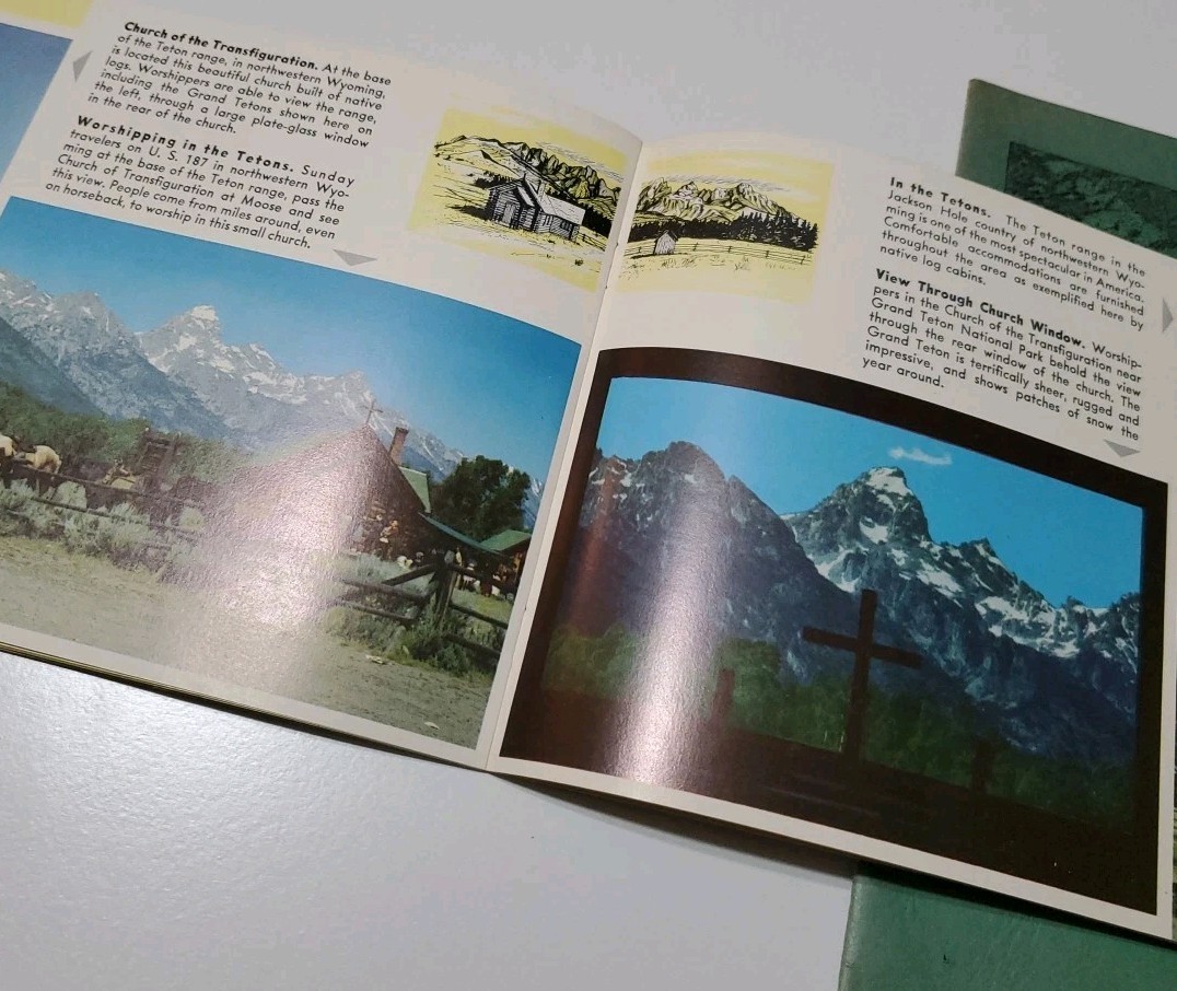 Vtg Lot Yellowstone Teton Park Ephemera Jackson Hole Guide Book Map Brochure