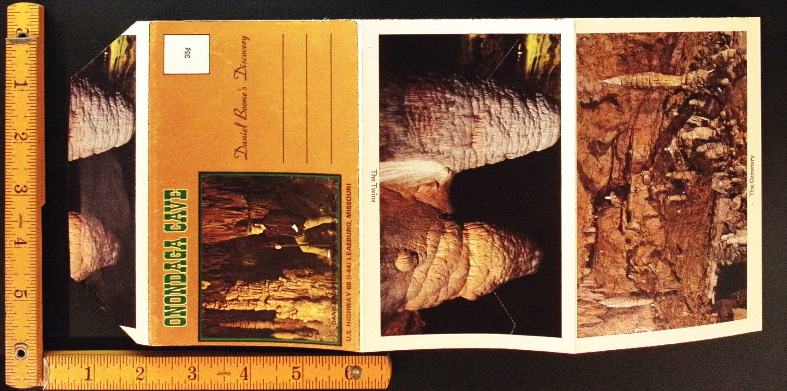 Onondaga Cave Vintage Folding Picture Postcard – Leasburg, Missouri