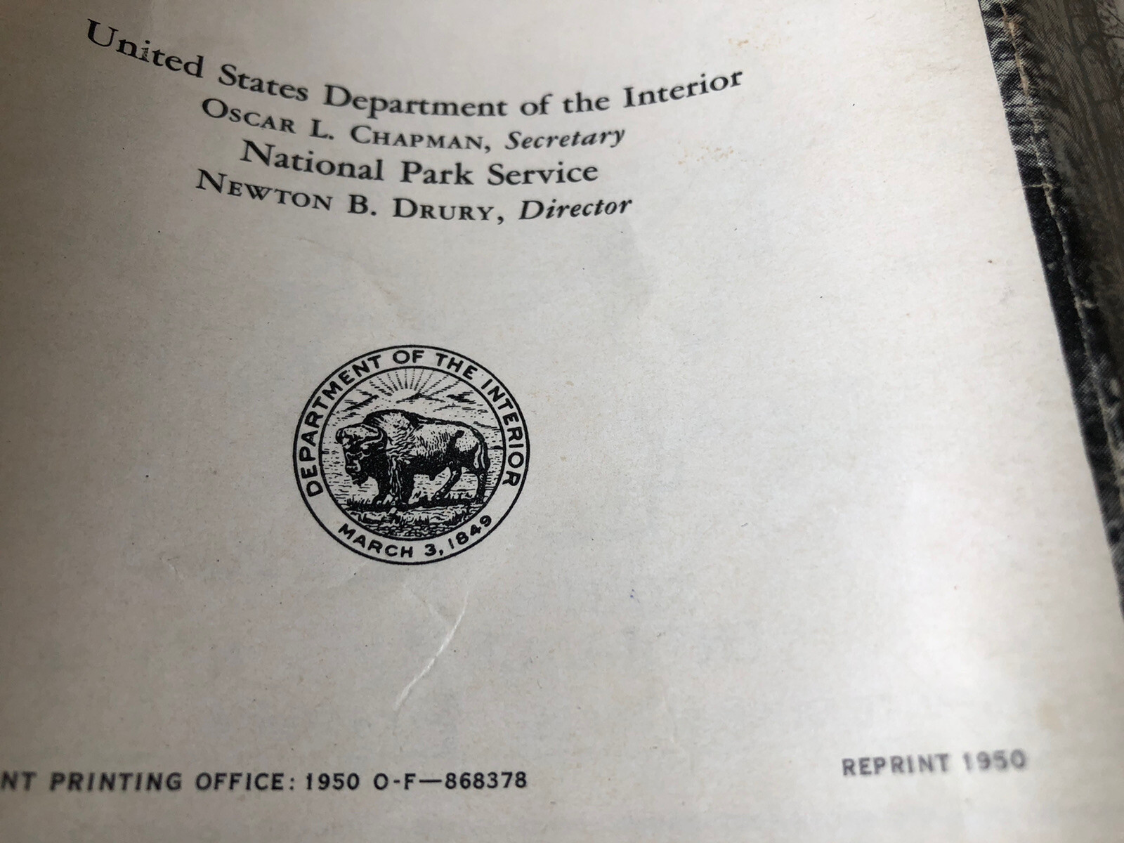 Yosemite National Park Map (1949) & Guide (1950) National Park Service