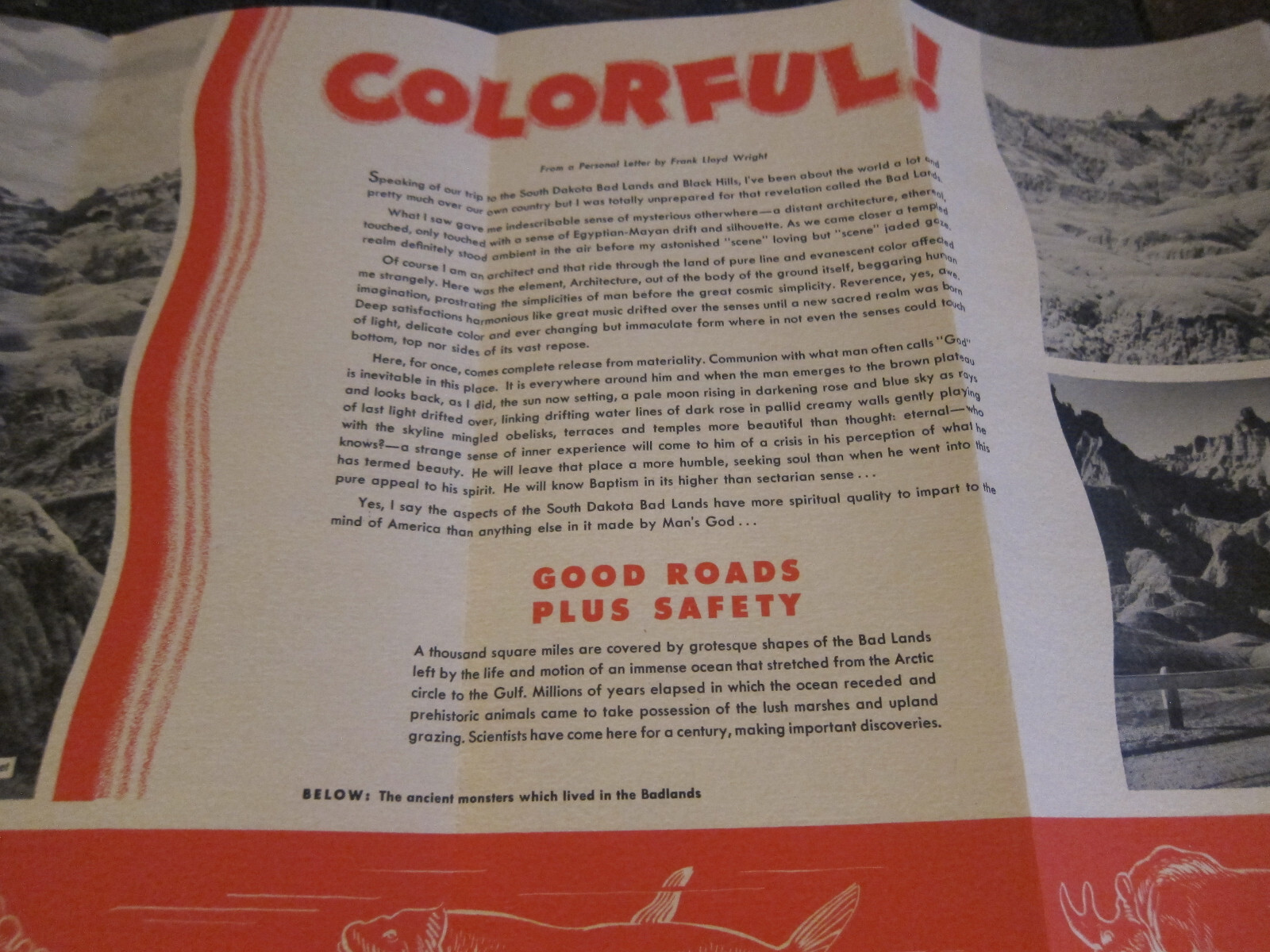Vintage Brochure BADLANDS of South Dakota State Highway Commission