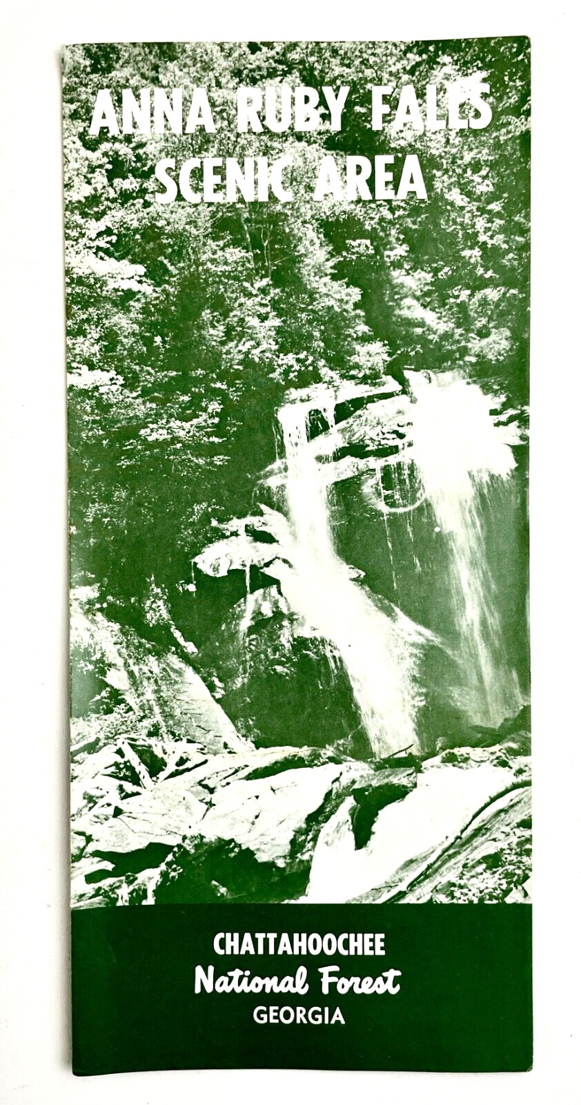 1968 Anna Ruby Falls Scenic Area Chattahoochee Forest GA Vintage Travel Brochure