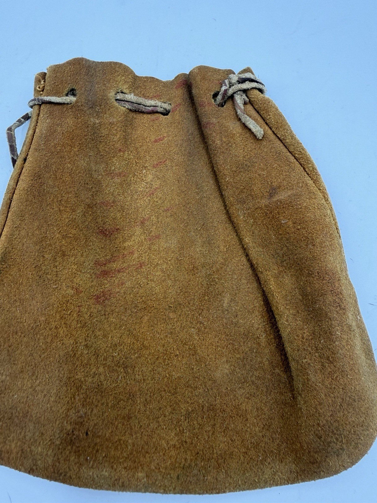 Marble Bag Vintage 1950s Yellowstone Park Suede Leather Souvenir Pouch