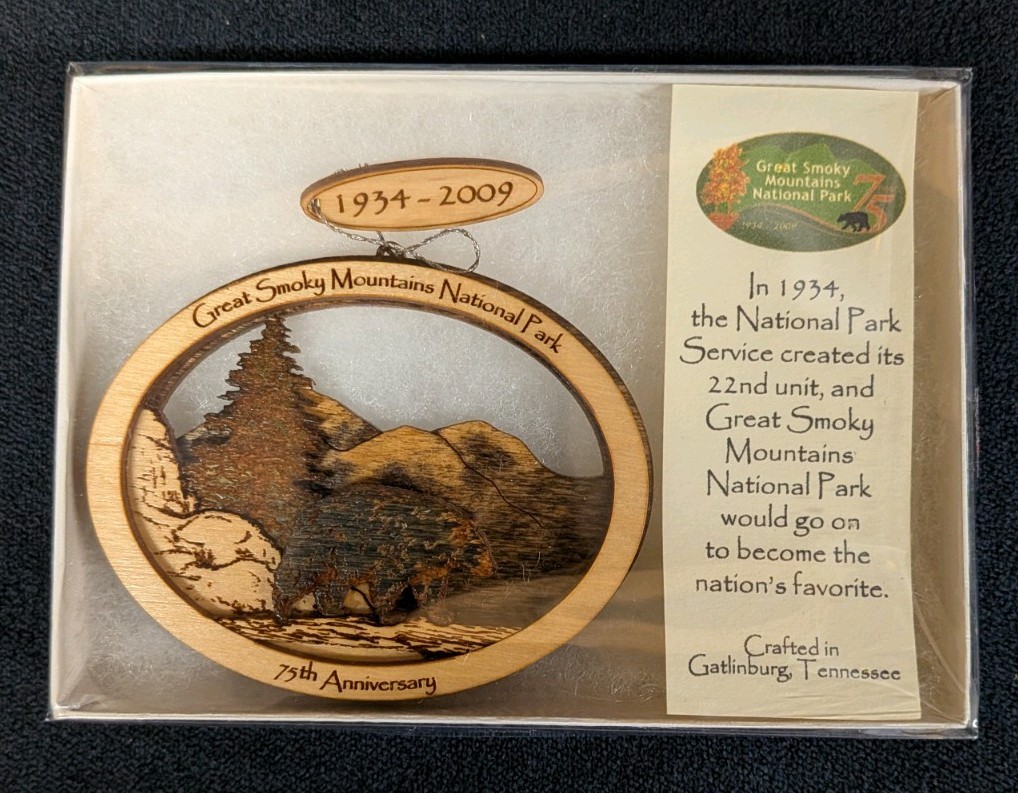 The Great Smoky Mountains National Park 75th Anniversary Wood Christmas Ornament