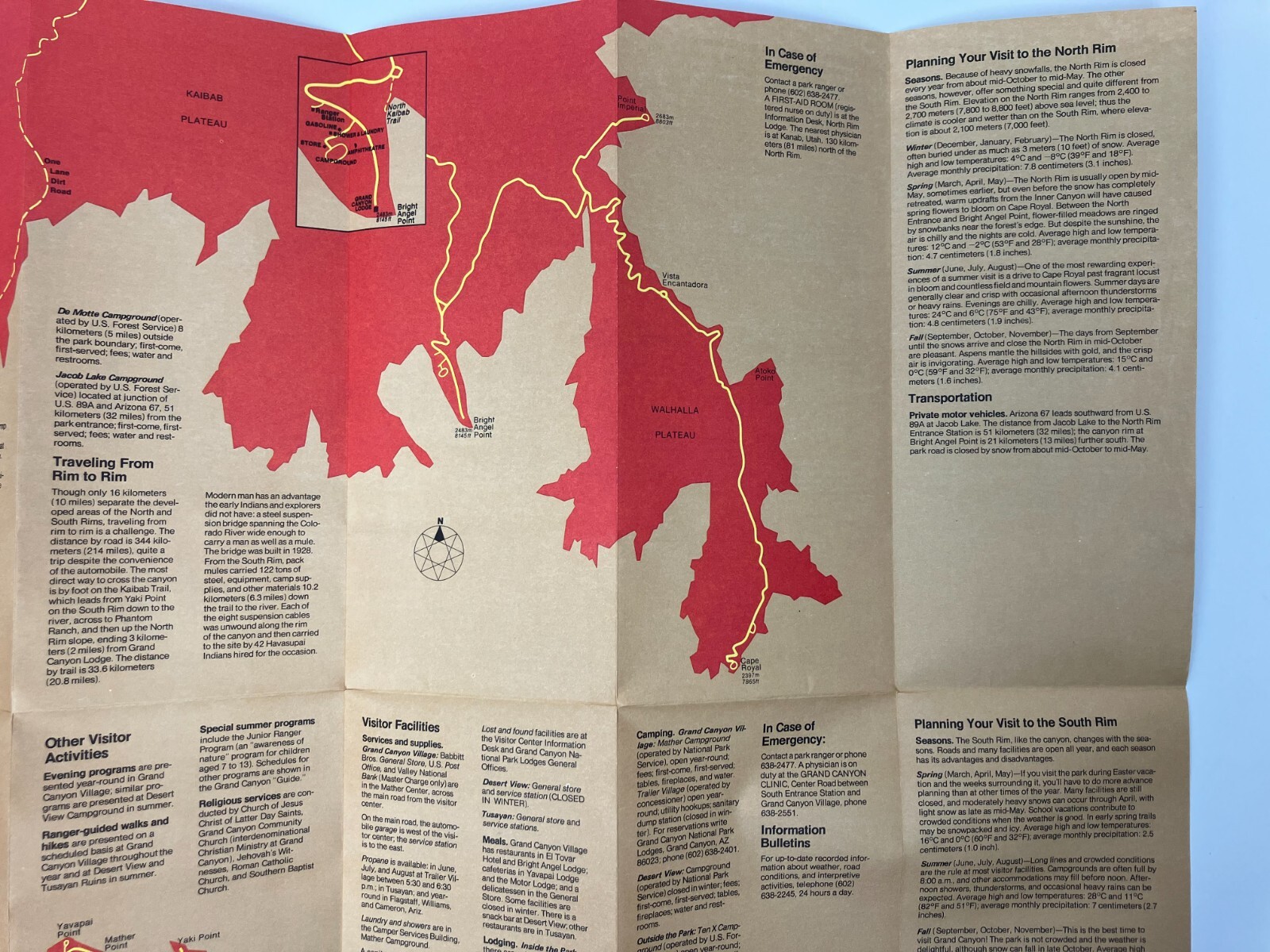 Grand Canyon National Park Travel Booklet (1953) and Guide Map (1979) Vintage