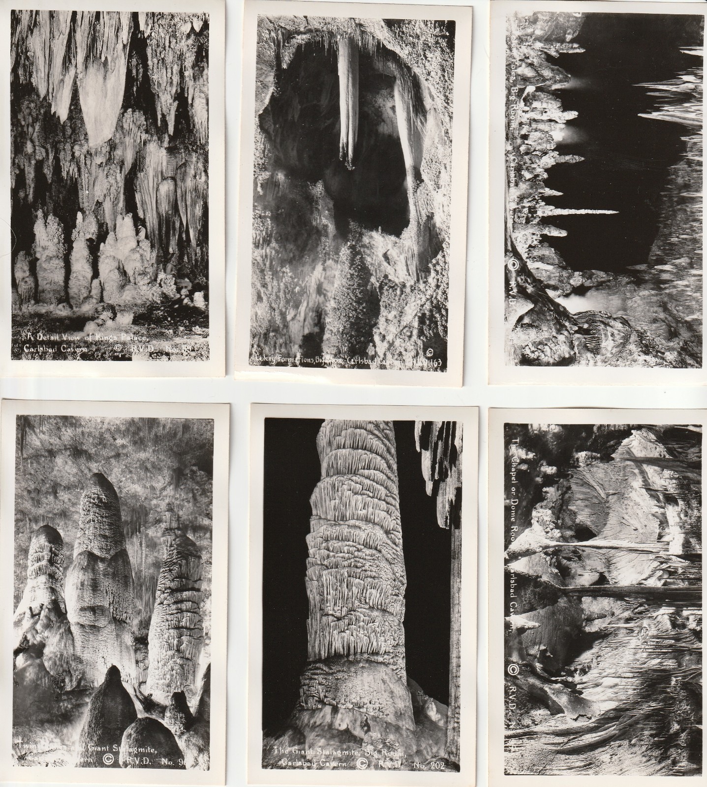 Carlsbad Caverns Kodak Souvenir Photo Set, 14 Mini Photos 4-1/2×2-3/4″, 1920’s