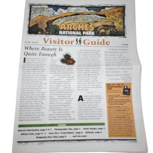 Vintage Arches National Park Visitor’s Guide 1999/2000 Utah National Park