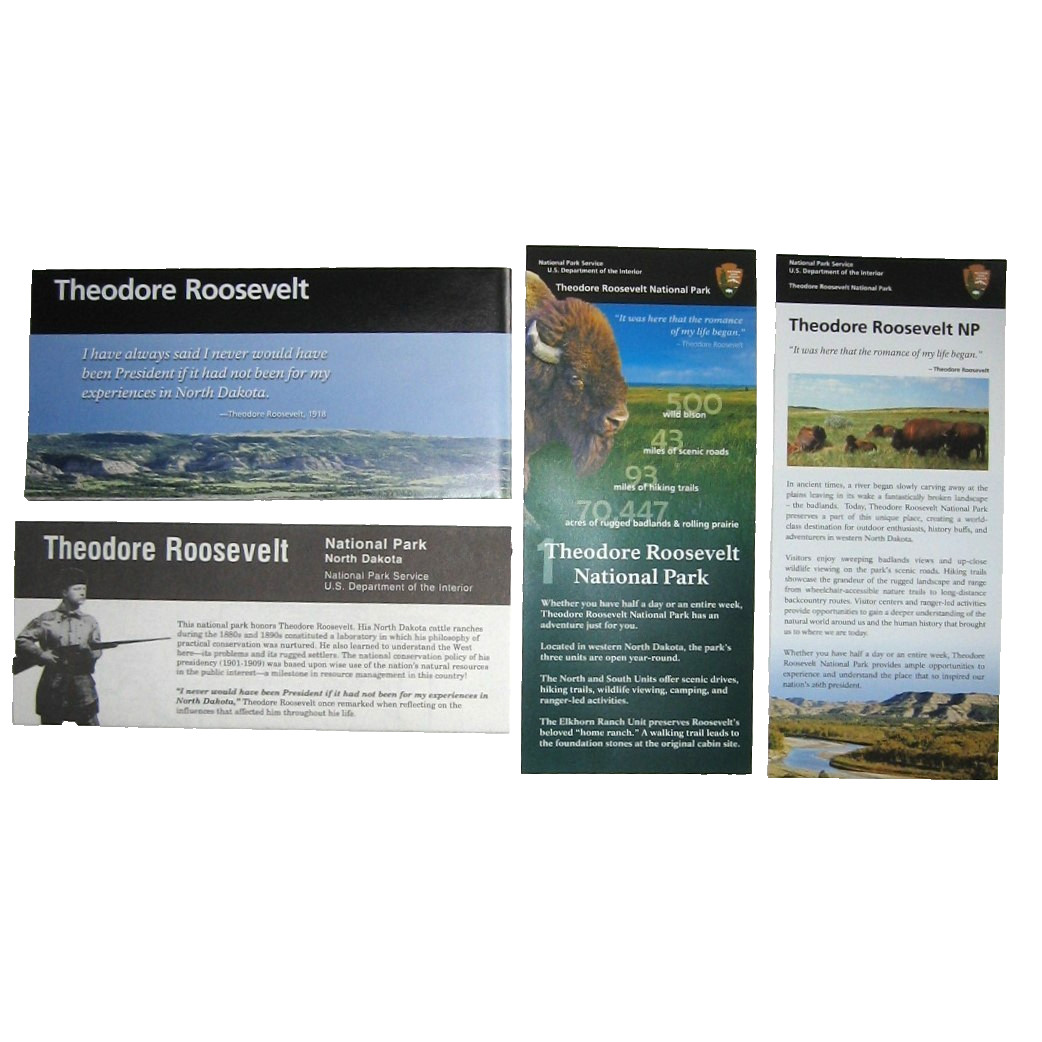 4 NPS Brochures Theodore Roosevelt National Park North Dakota