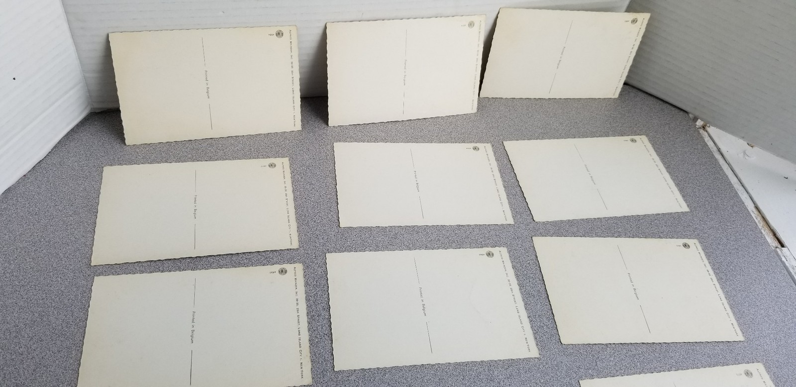 12-Vintage 1950s Alfred Mainzer Cat Deckle Edge Postcards Unused Up3
