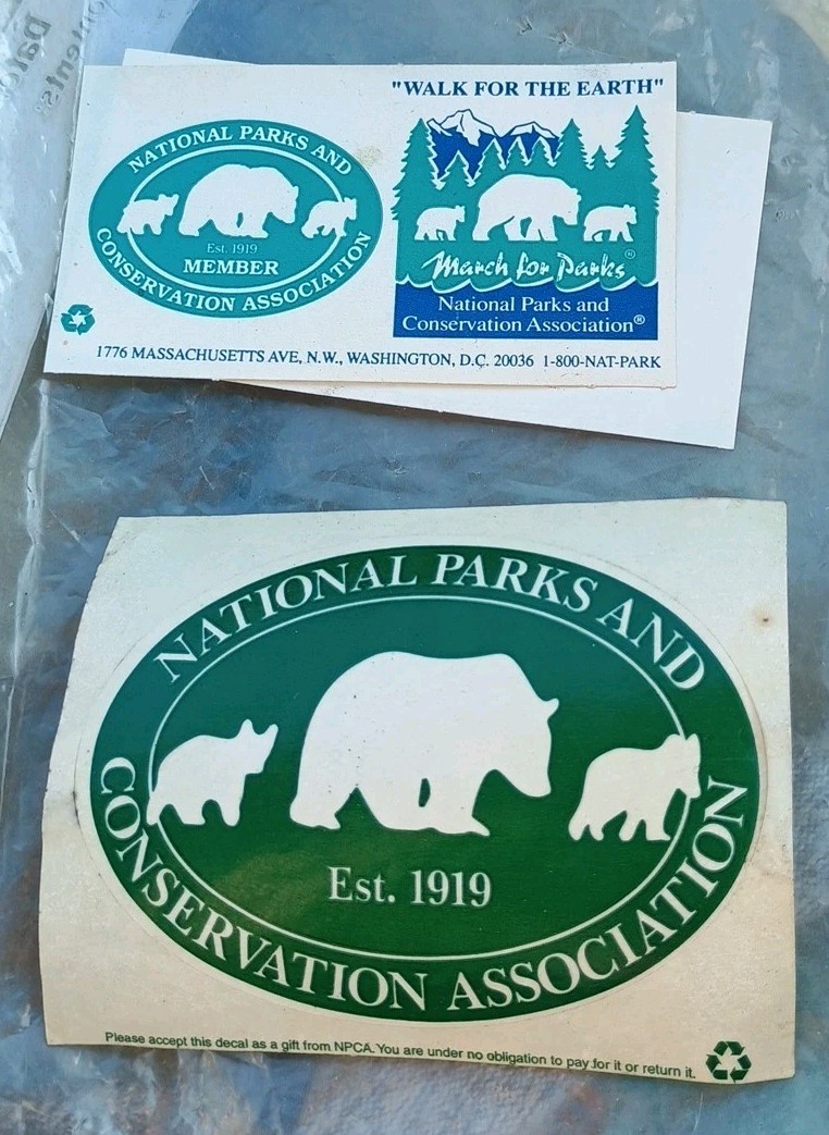 Lot Vtg National Parks Conservation Association Sticker Bear Cub Logo Decal NPCA