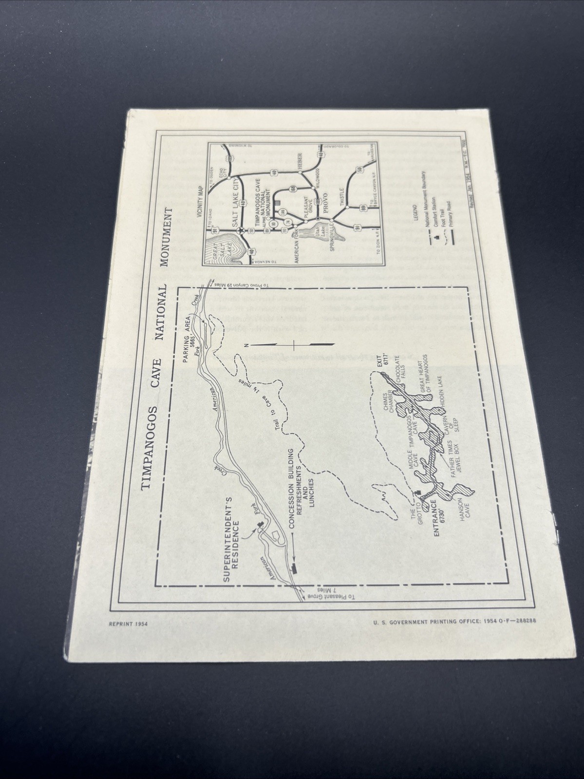 Timpanogos Cave Utah National Monument 1960 Brochure