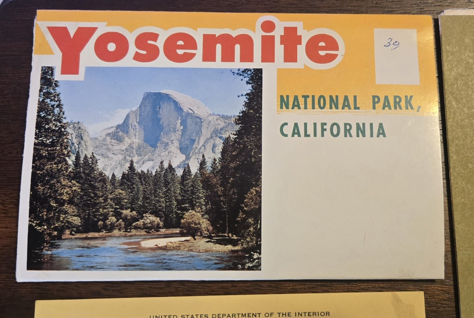 Vintage Yosemite Ephemera Map Postcard Photo Permit Souvenir National Park Cali
