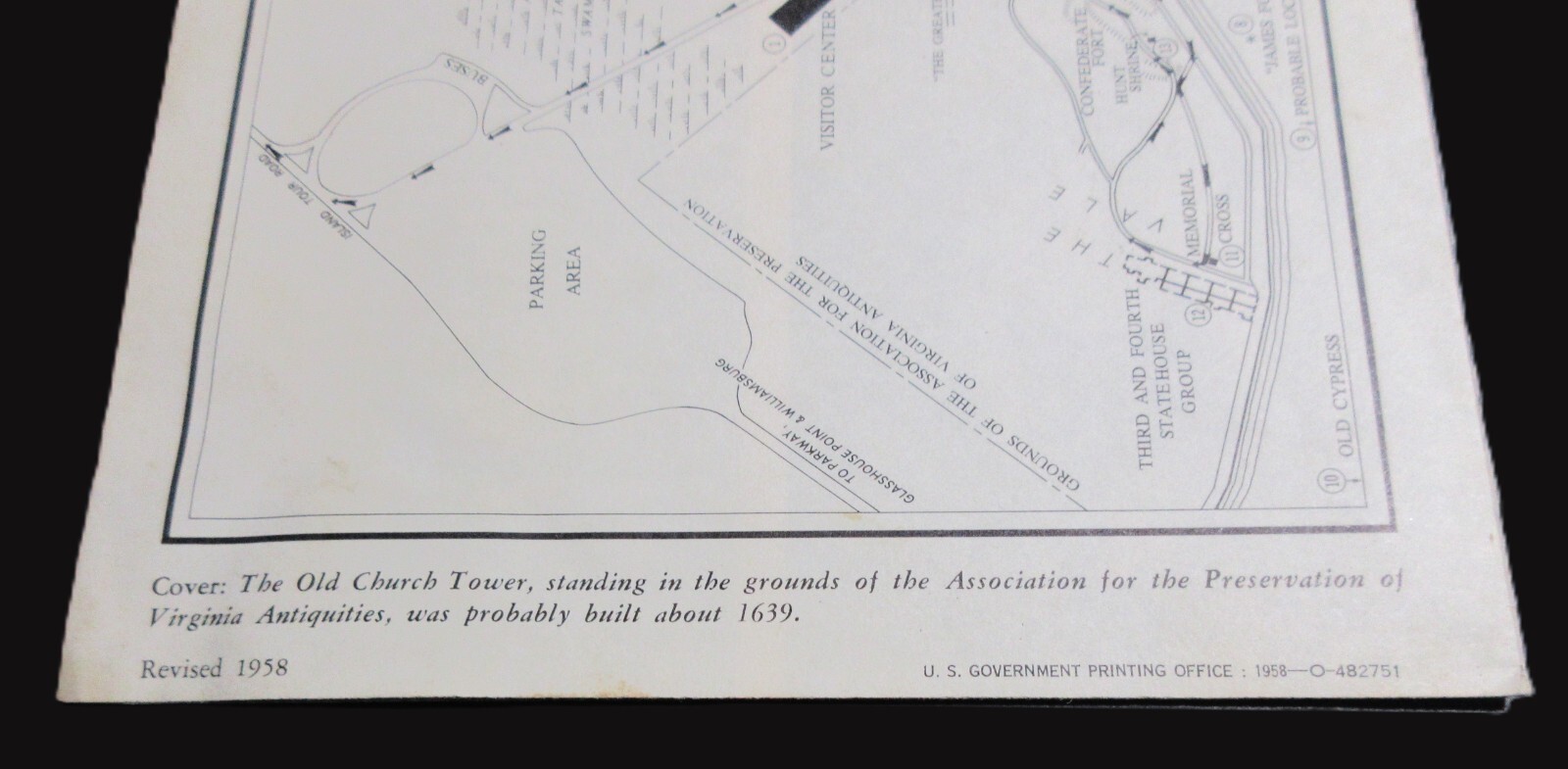 1958 Jamestown Virginia Visitors Guide with Map – National Park Service