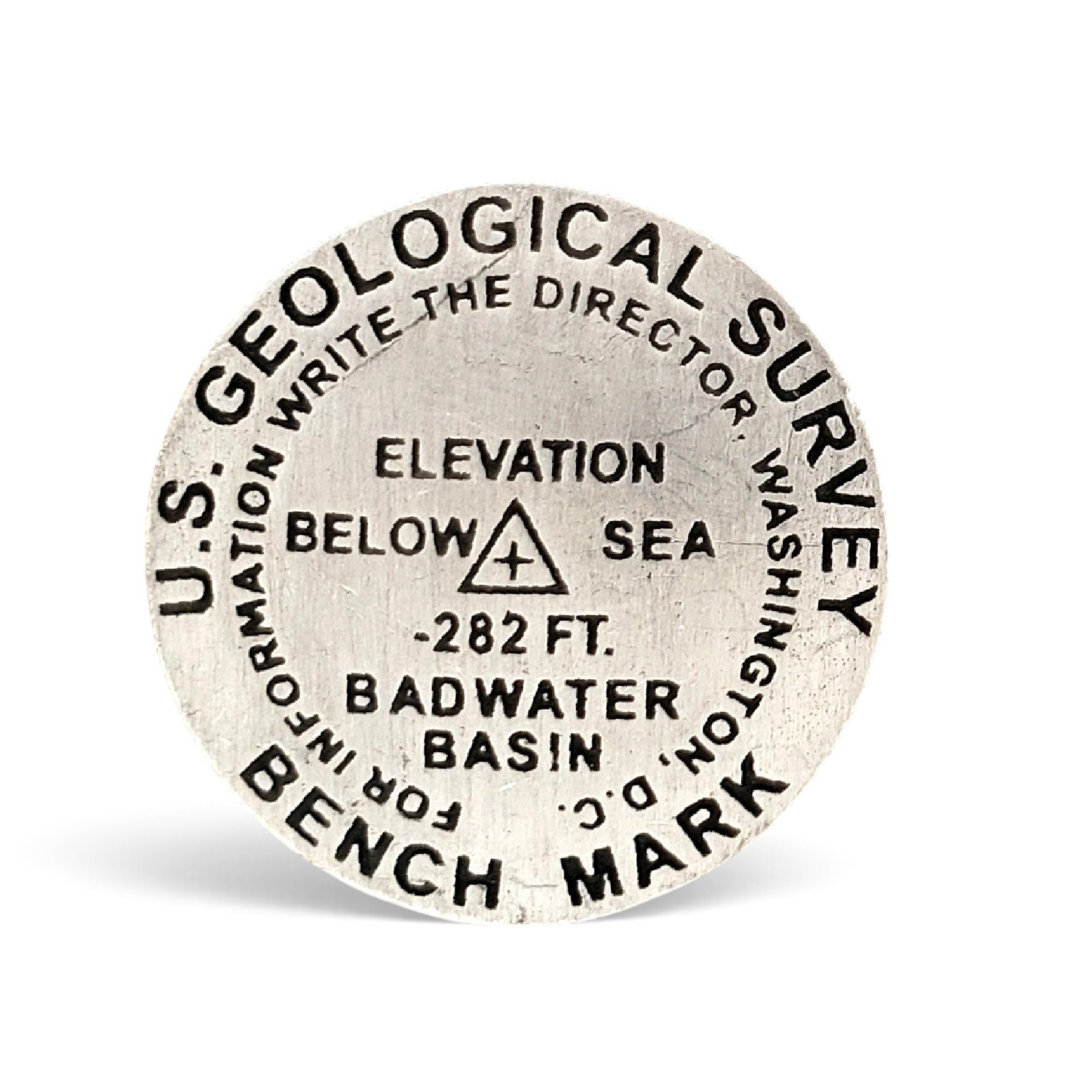 Vintage USGS Badwater Basin Benchmark Lapel Pin Death Valley Geology