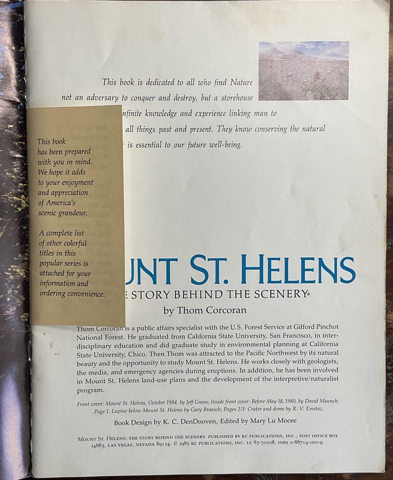 1985 Mount St. Helens: The Story Behind the Scenery by Thom Corcoran