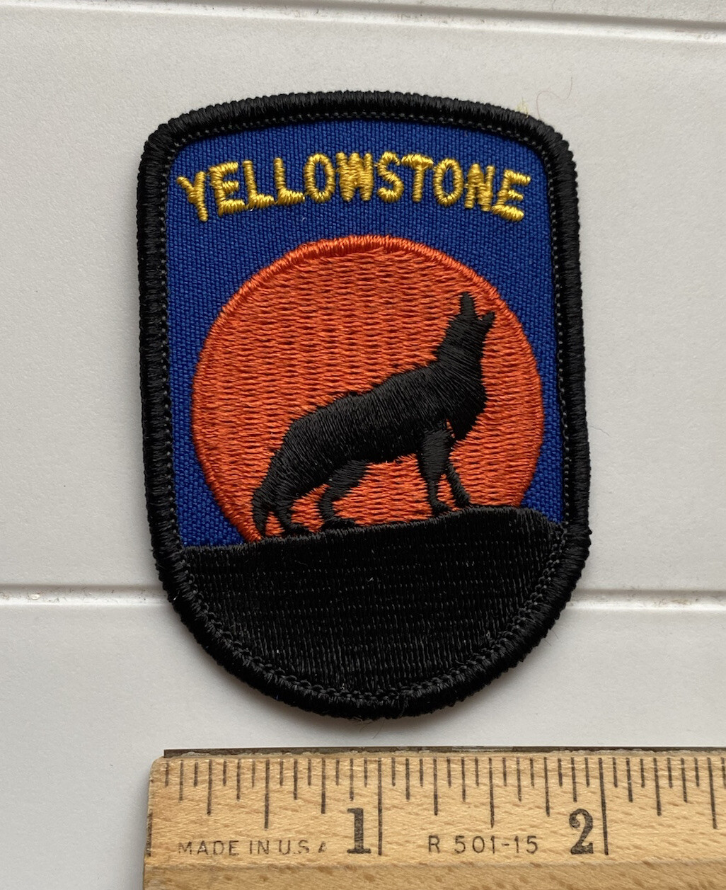 Yellowstone National Park Howling Wolf Full Moon Souvenir Embroidered Patch