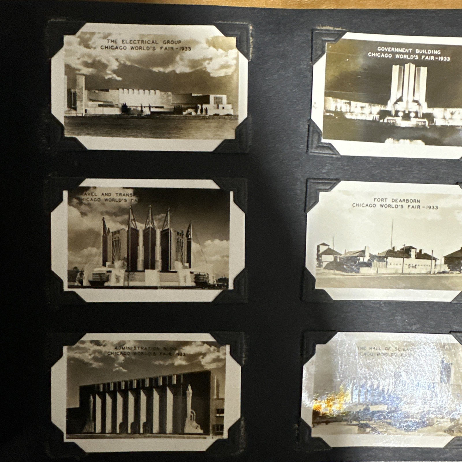 1930’s Leather Chicago Worlds Fair Souvenir Photo Album Electrical Building ￼