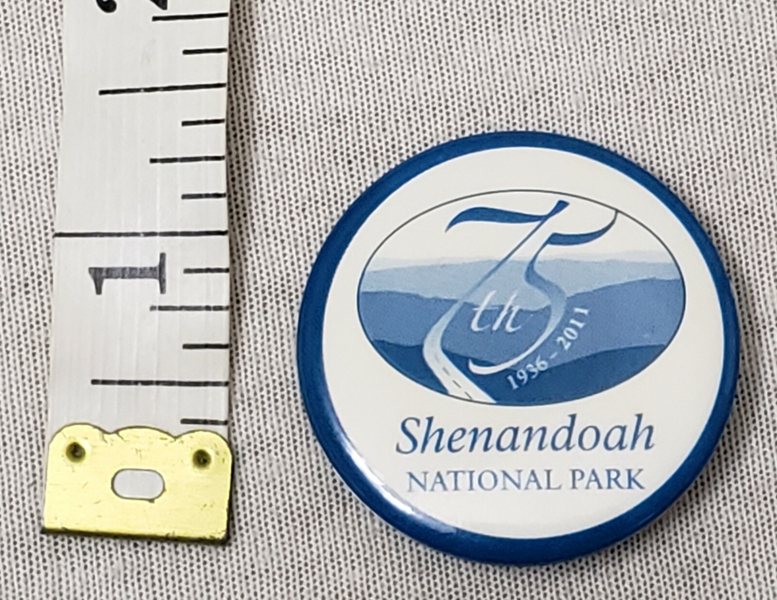Shenandoah National Park 75th Anniversary Pin 1936 2011 Virginia Blue Ridge Mtns