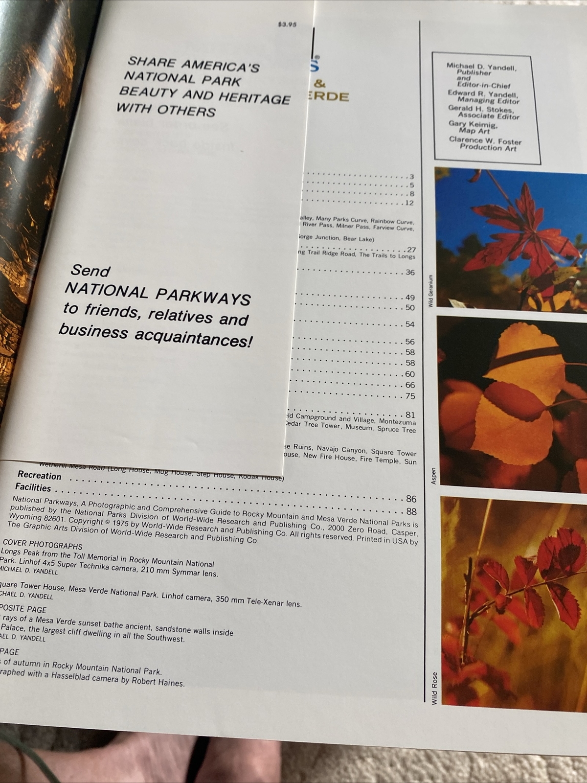 VINTAGE 1975 National Parkways Mesa Verde & Rocky Mountain W/ Pet For Bookmark