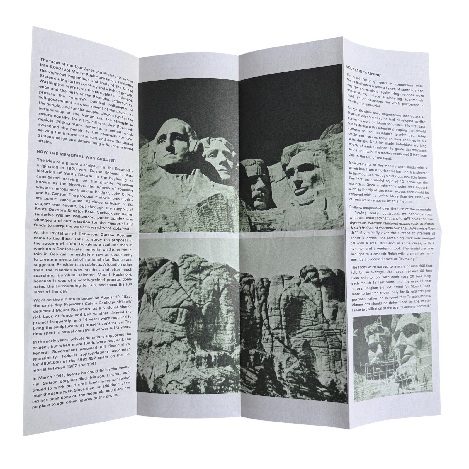 Mount Rushmore National Memorial Brochure Map South Dakota NPS Vintage 1970