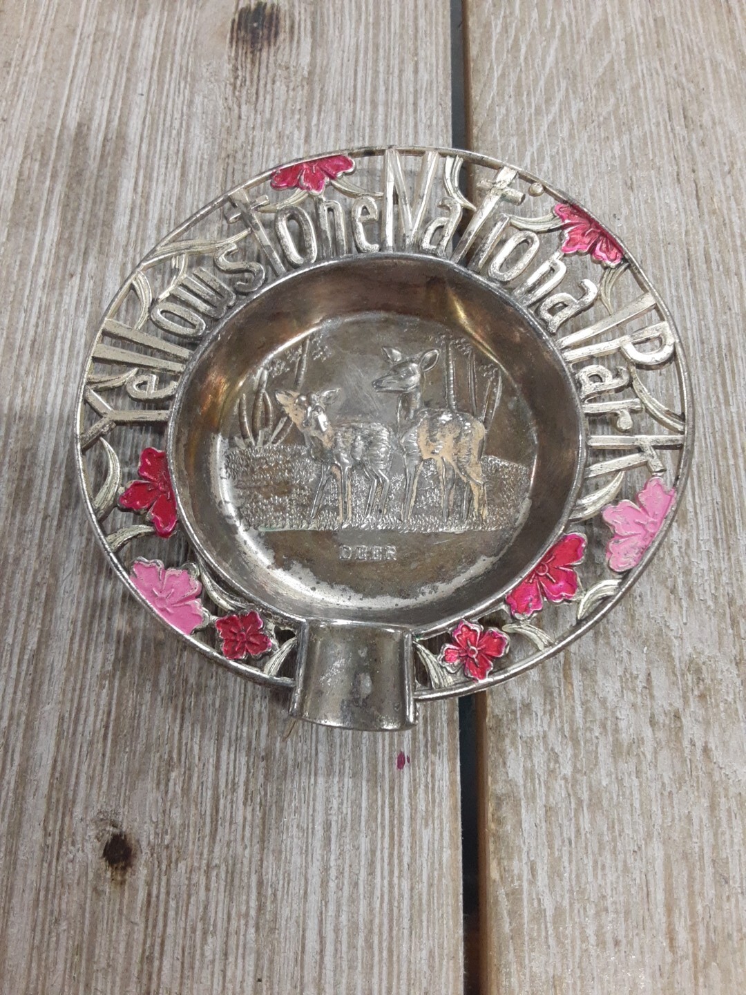 Vintage Yellowstone National Park Deer Scene Ash Tray