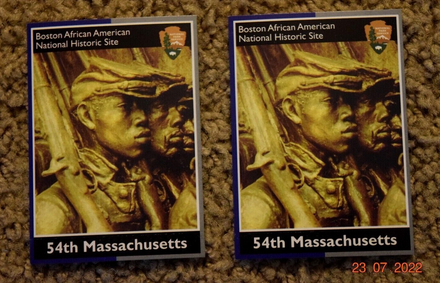 One (1) NPS BOSTON AFRICAN AM NTL HISTORIC SITE, “54th MASSACHUSETTS,” CARD, NEW