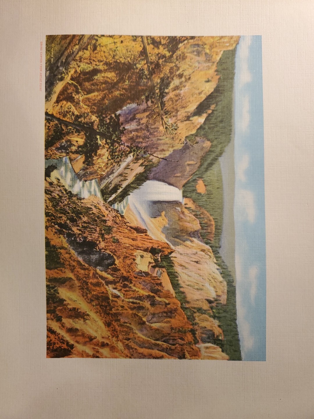 Vintage 1920s Haynes Souvenir Yellowstone National Park Colored Linen Prints