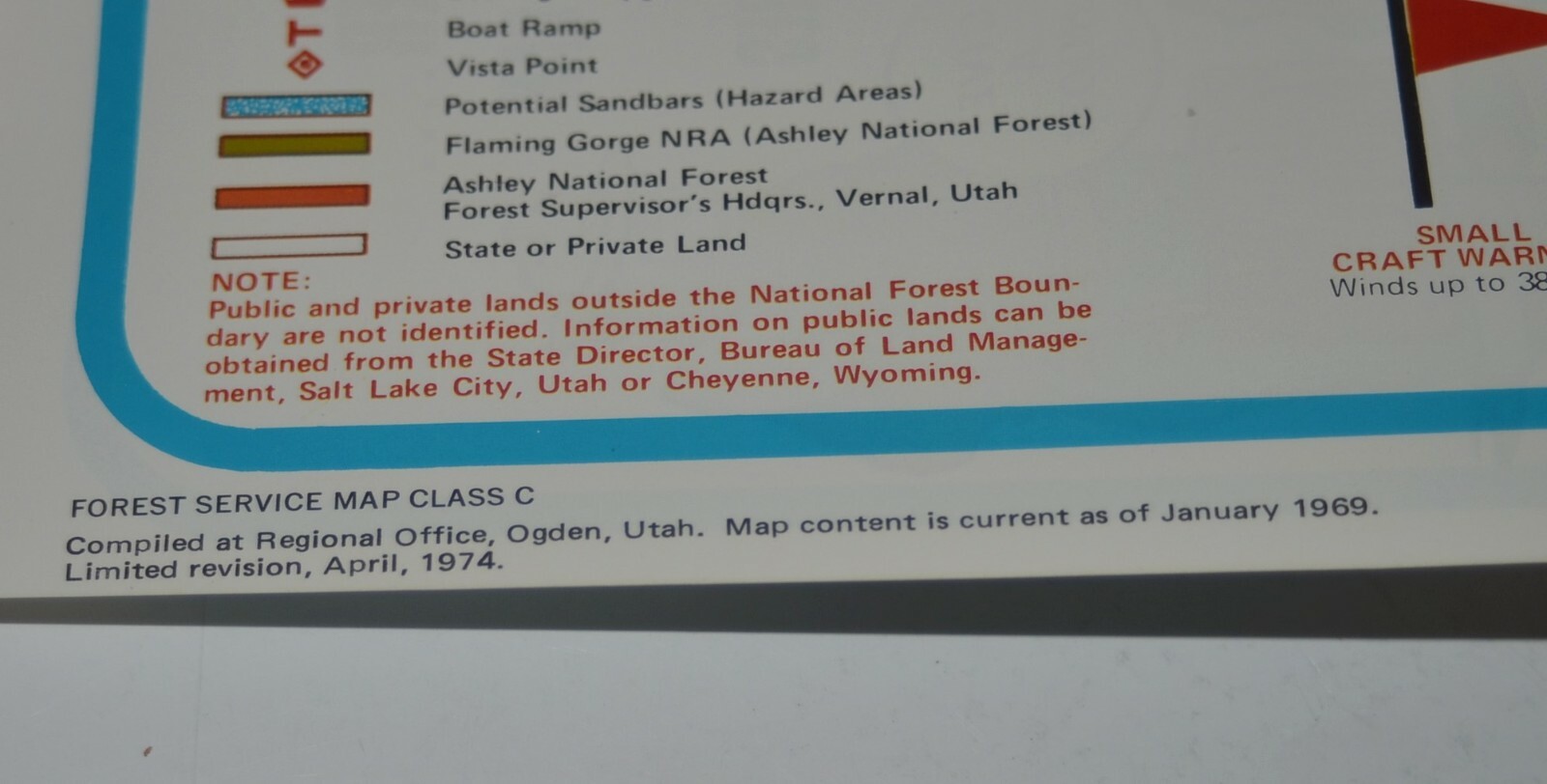 Vtg 1974 Flaming Gorge With Large Map Brochure