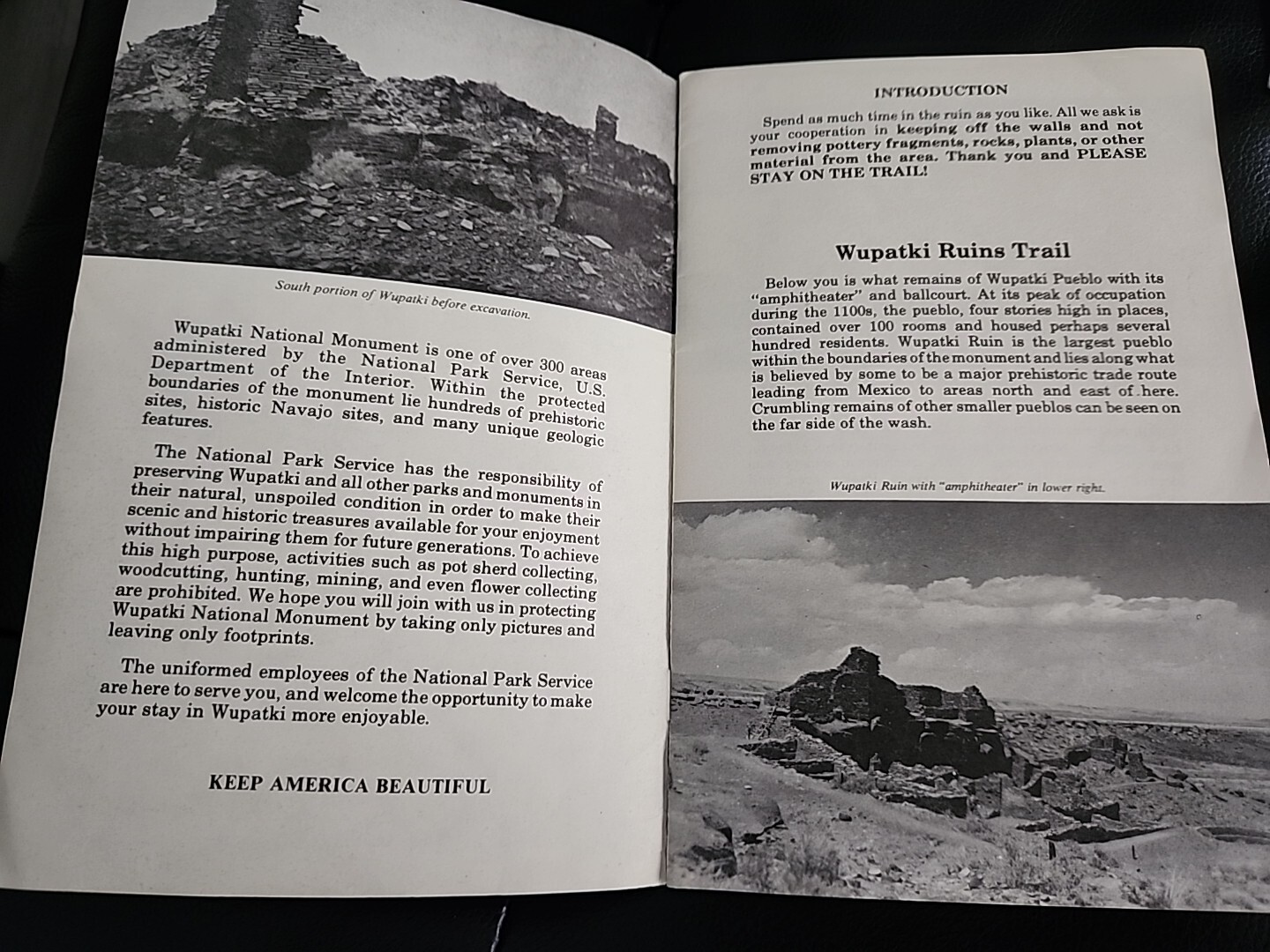1985 Wupatki Ruins Trail Arizona National Monument Vintage Park Travel Booklet
