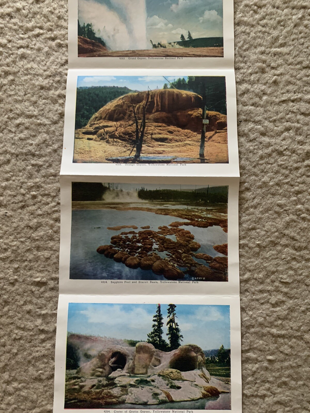 1920s 1927 GEYSERLAND YELLOWSTONE NATIONAL PARK souvenir Pack Picture Cards Vtg