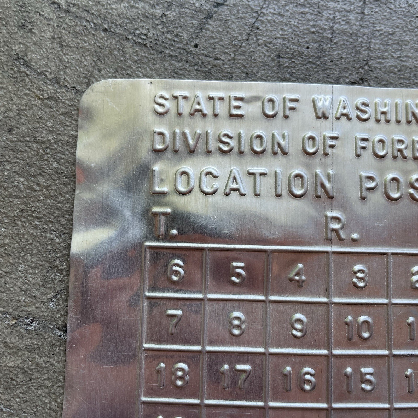 VTG WA Div of Forestry Service Survey Location Aluminum Metal Poster Sign