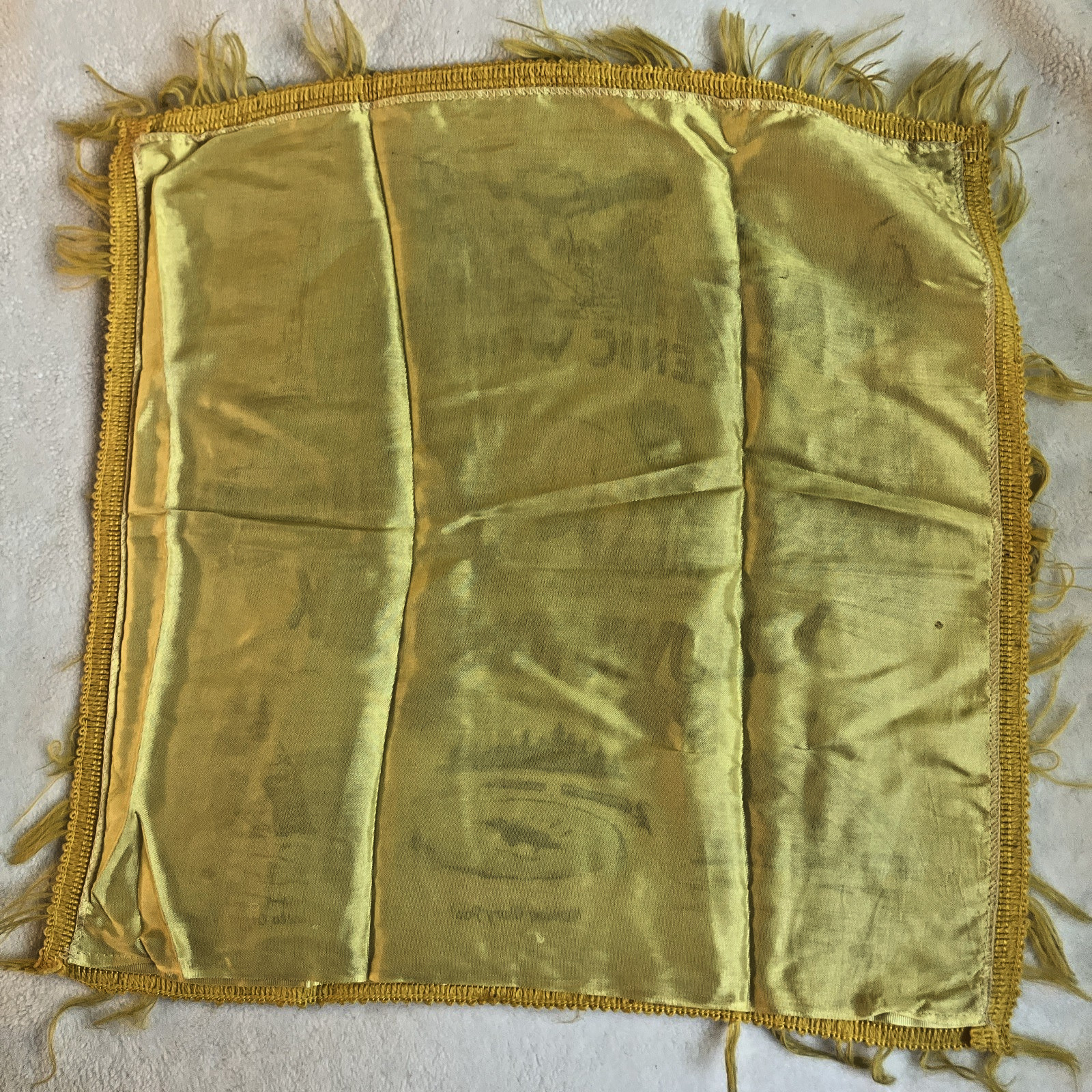 Vintage Yellow Yellowstone Park Scenic Wonders Souvenir Silk Pillow Sham
