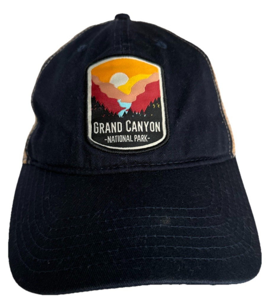 H3 Headwear Grand Canyon Navy & Yellow Trucker Hat Very Good One Size Snap