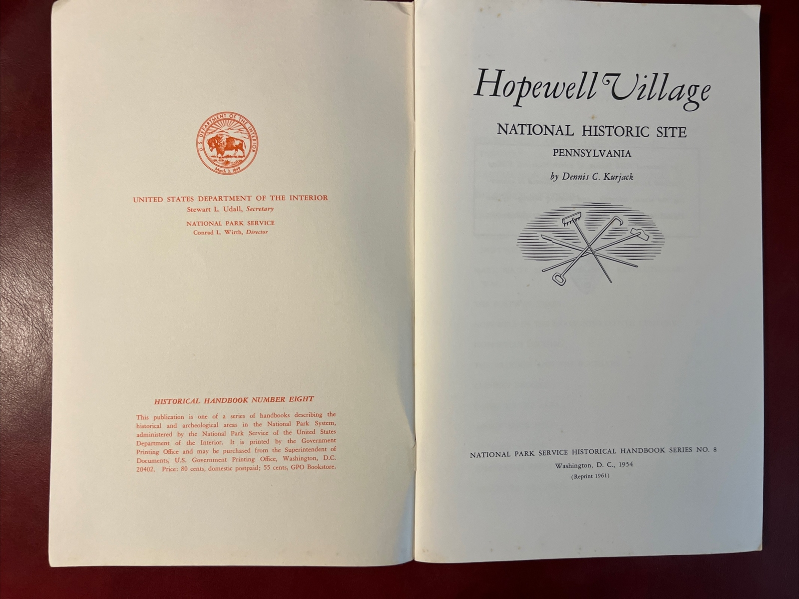 1954 Hopewell Village National Historic Site, Pennsylvania Booklet