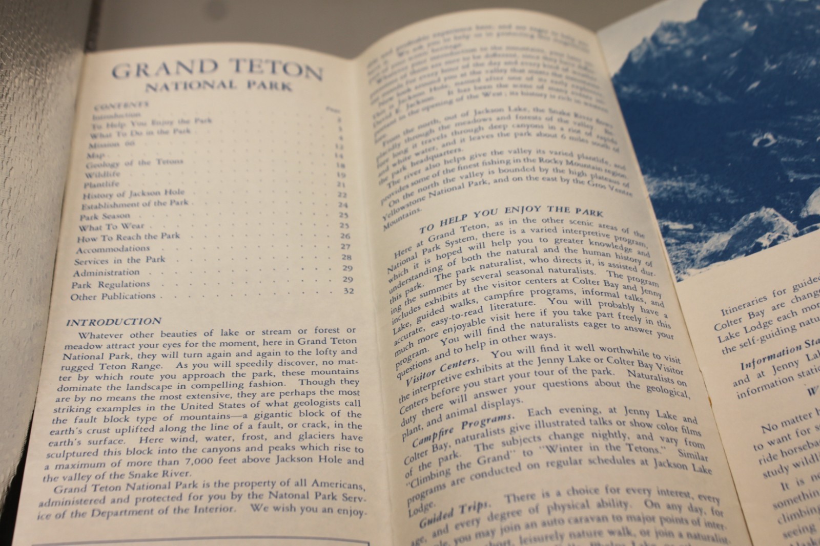 Grand Teton National park Travel brochure Vintage
