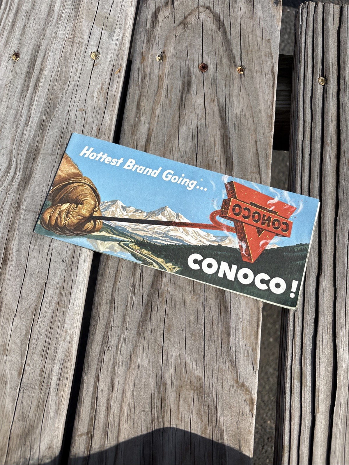 1966 Edition Tourist Map of Yellowstone National Park Conoco Road Map
