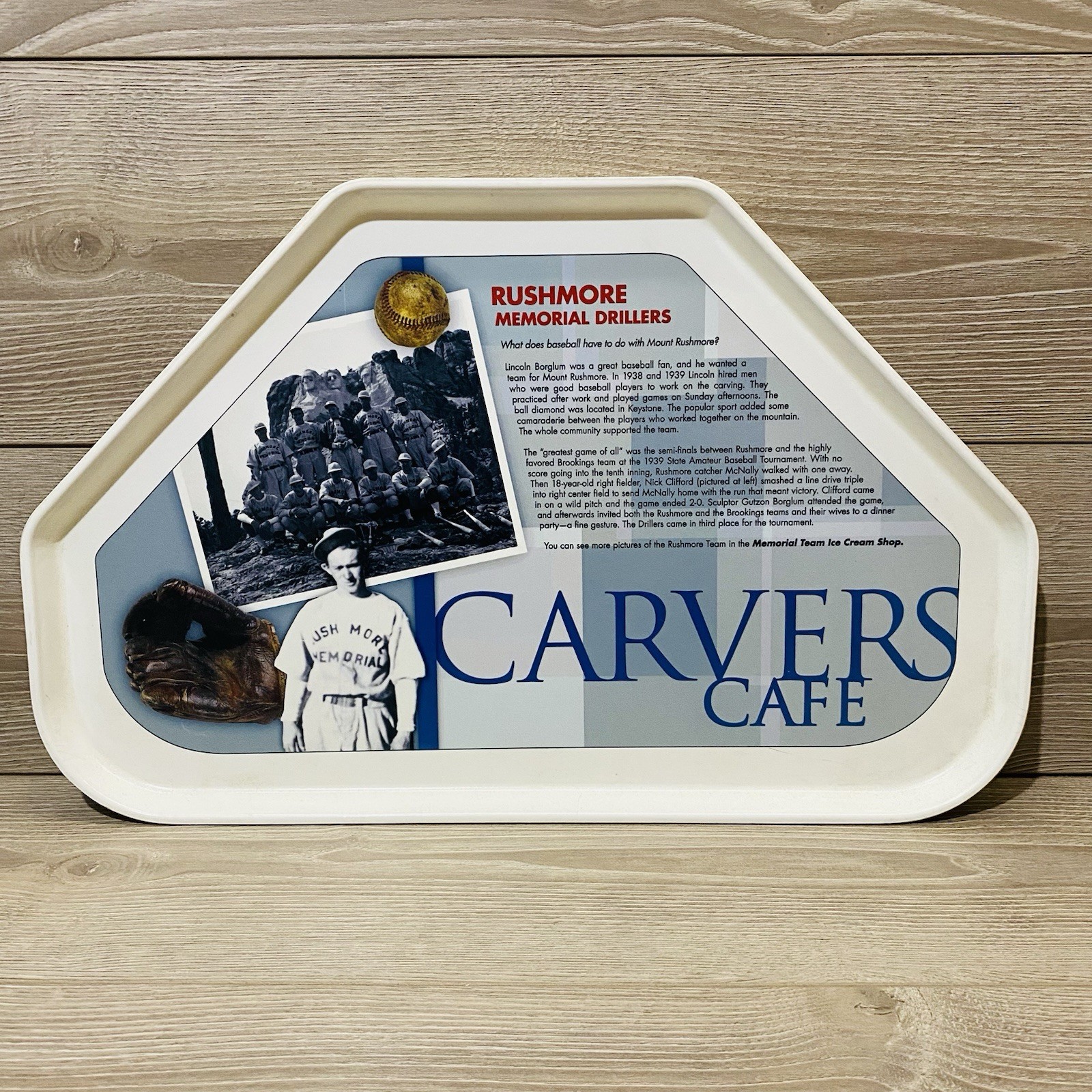 Mount Rushmore Carvers Cafe Baseball Team Cafeteria Tray Rare HTF RARE