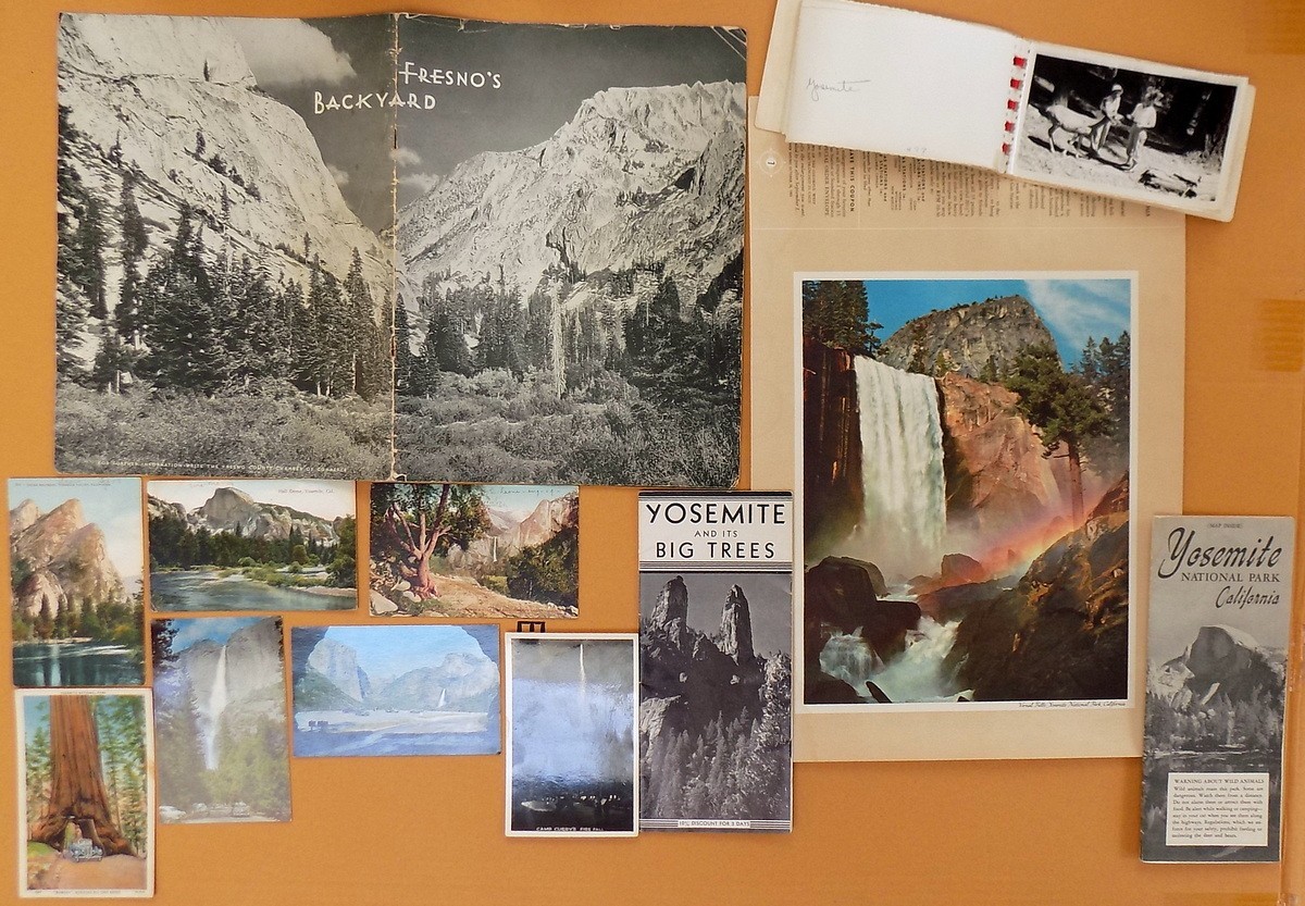 1909–56 mixed lot YOSEMITE NATIONAL PARK Brochures, Postcards, Print, Photos etc