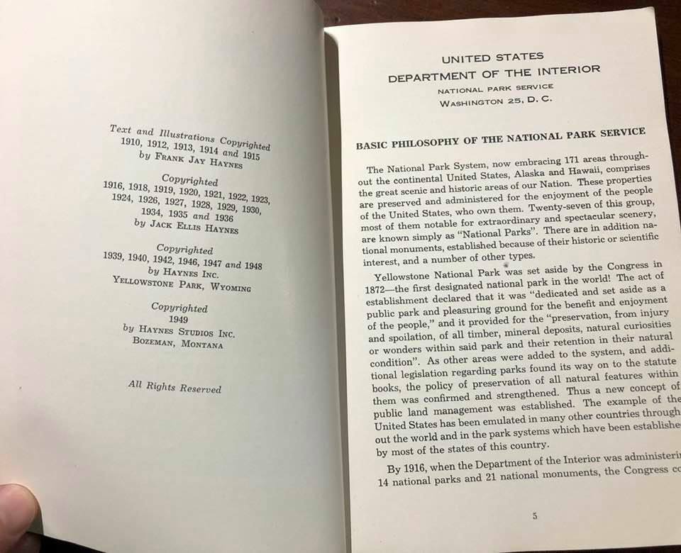 Haynes GUide – Yellowstone National Park – 1949 edition – Softcover –