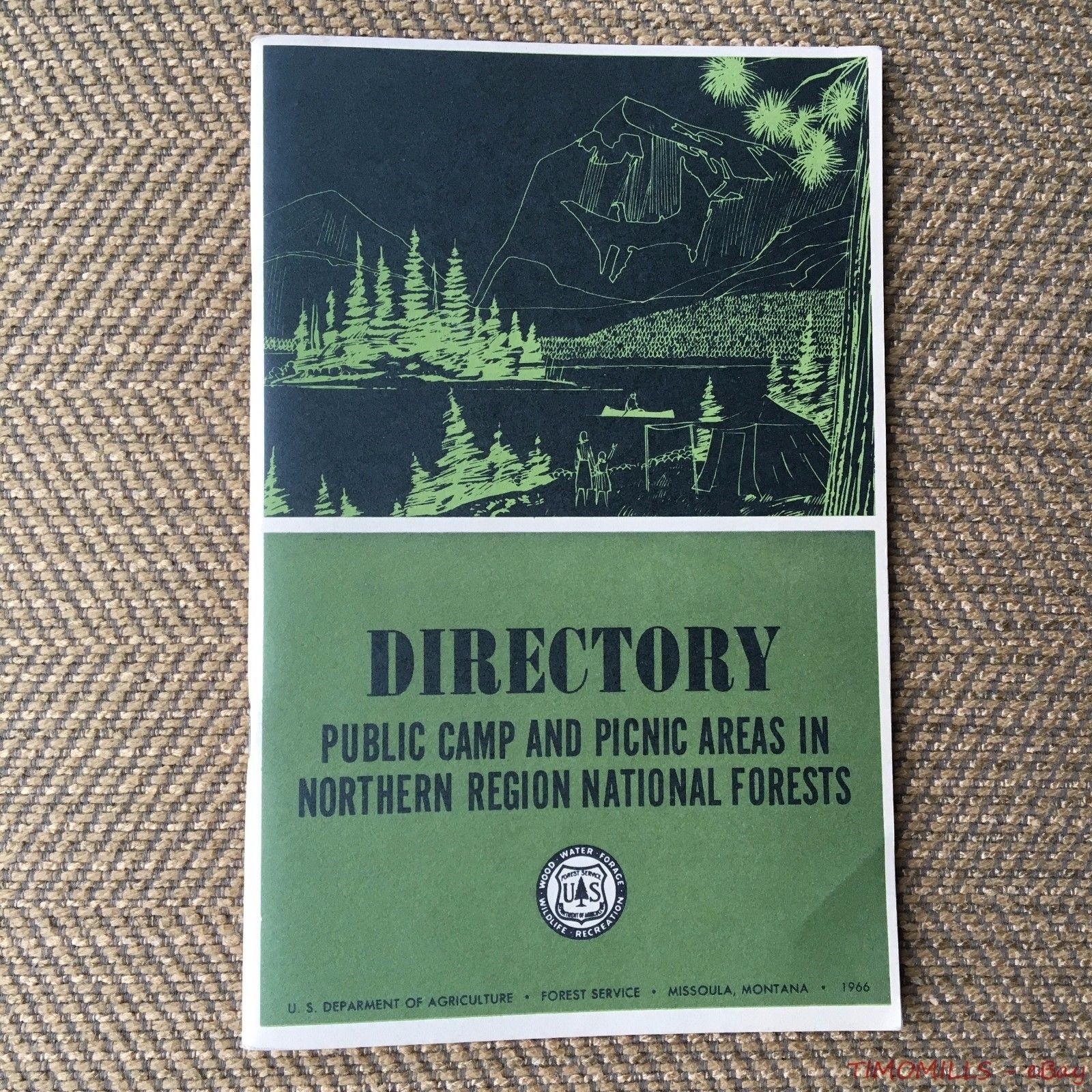 Vintage US Forest Service Camping Camp Area Directory Northern Region Montana 66