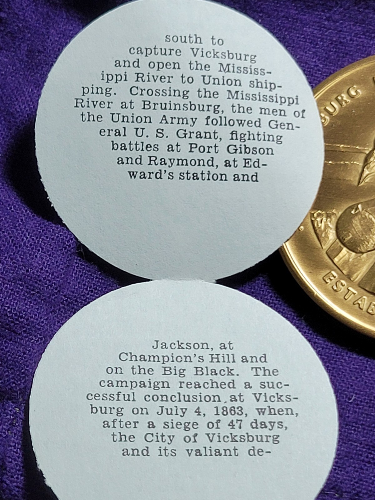 Vicksburg National Military Park Commemorative Coin – Illinois Memorial & Cannon