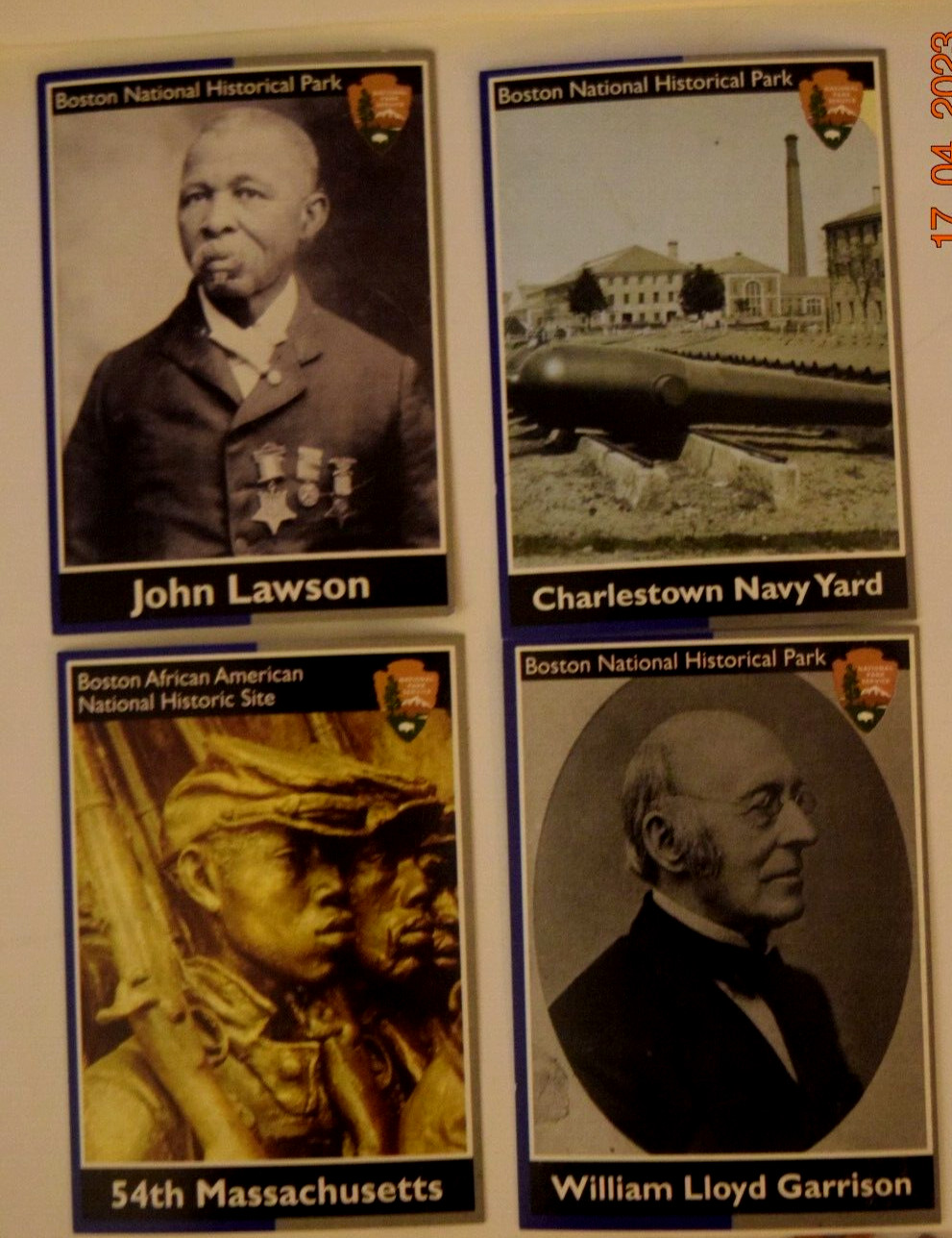 7 NPS SITE “BOSTON NTL HISTORICAL PARK – 54th Mass Unit” (2.0″ x 3.25″) Cards8