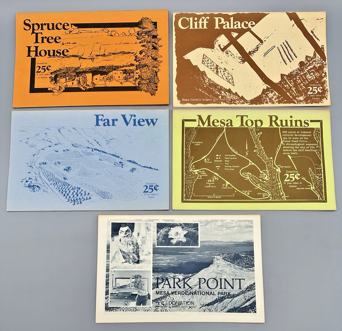 Mesa Verde National Park Colorado Lot of 5 Vintage Tourist Brochures!