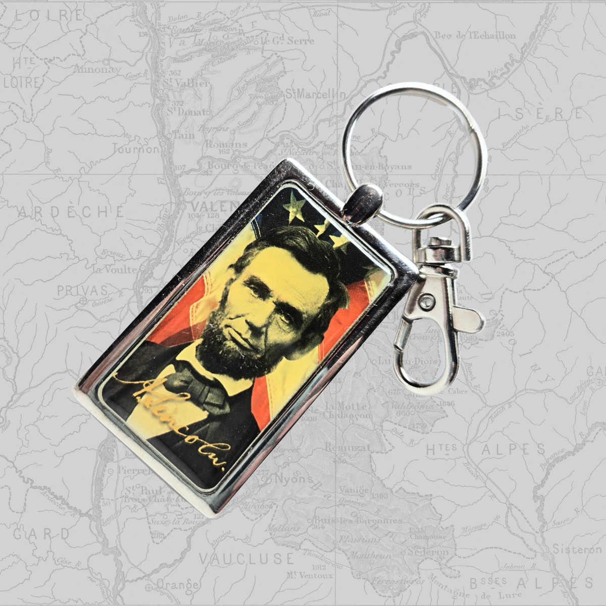 Vintage Abraham Lincoln Gettysburg National Military Park Keychain