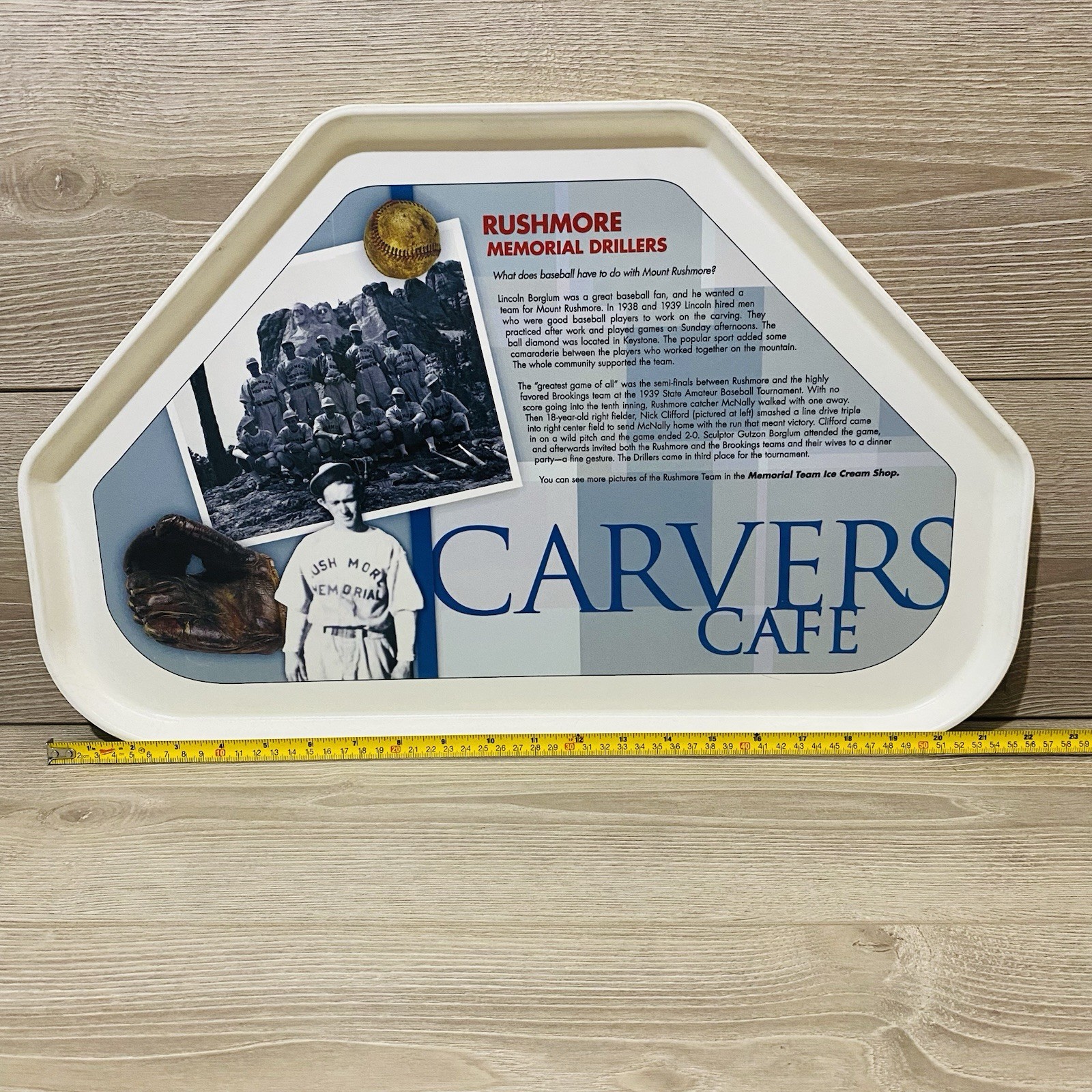 Mount Rushmore Carvers Cafe Baseball Team Cafeteria Tray Rare HTF RARE
