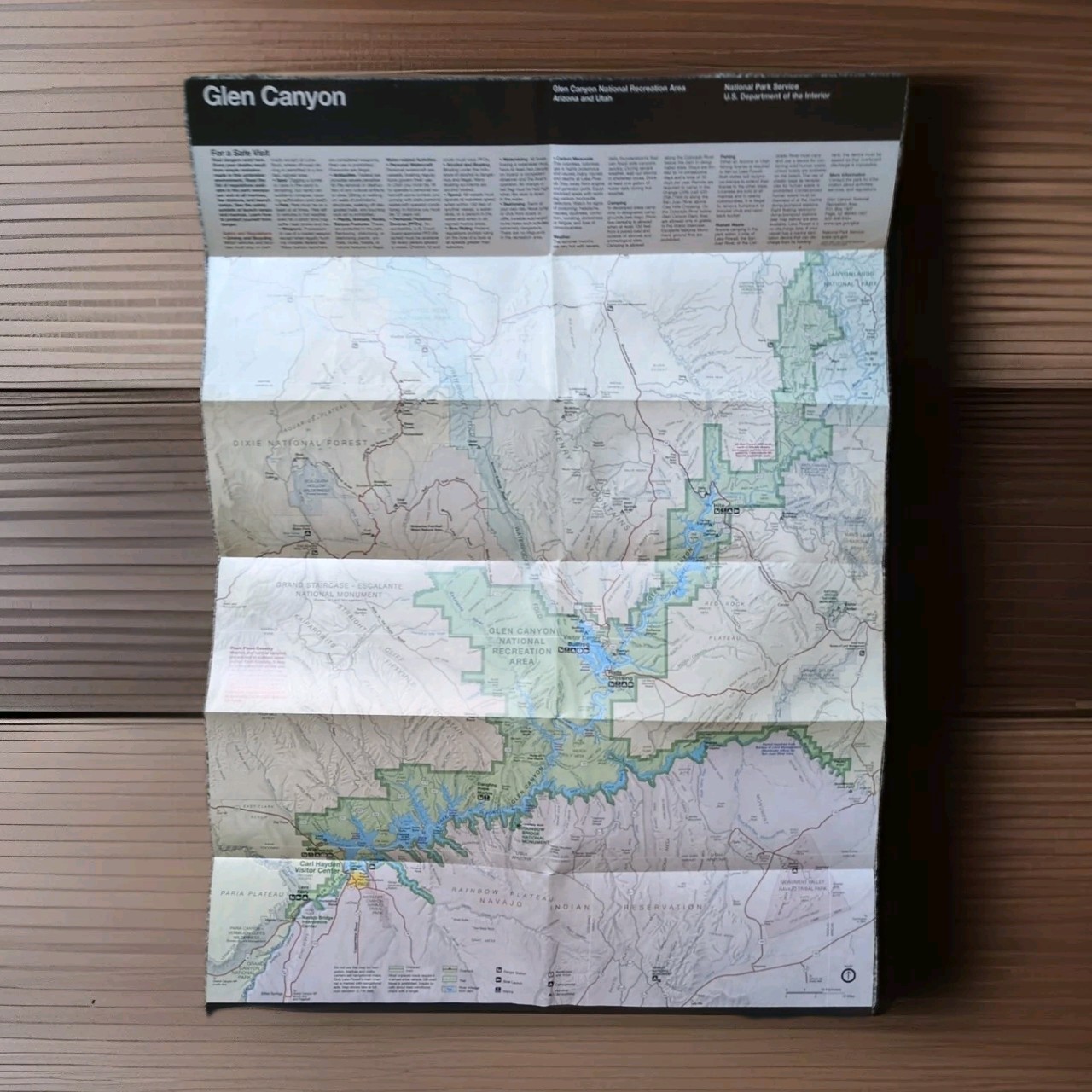 GLEN CANYON Official Map And Guide NATIONAL PARK SERVICE UNIGRID BROCHURE Map