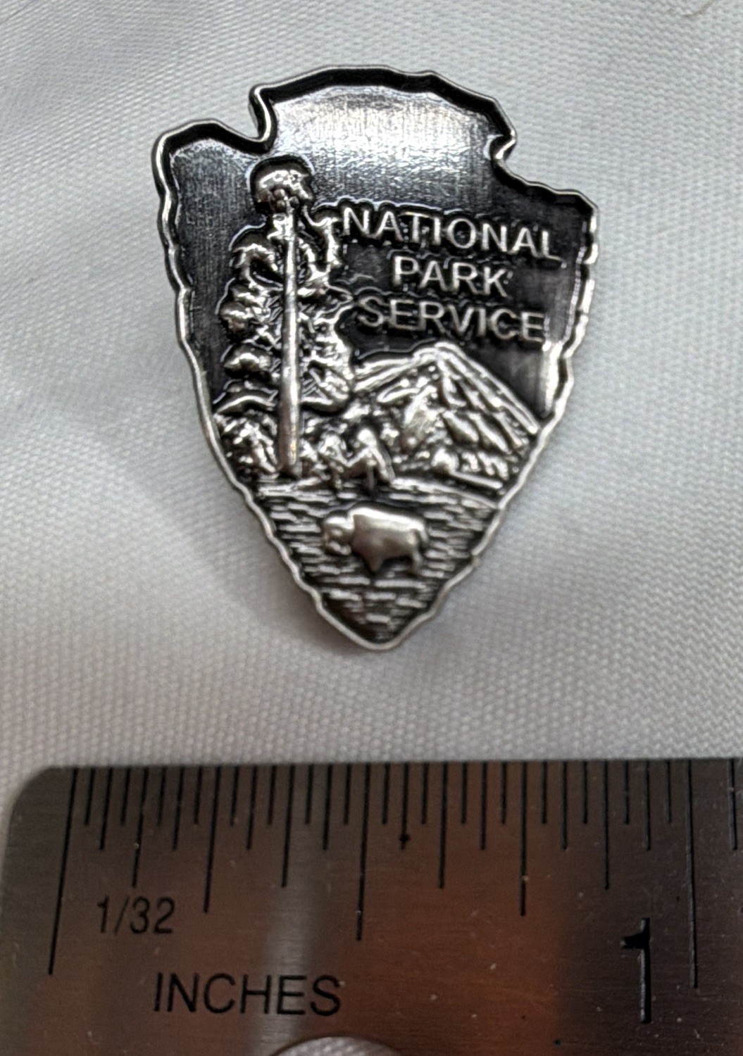 Rare-Silver Color National Park Service Arrowhead Lapel Pin