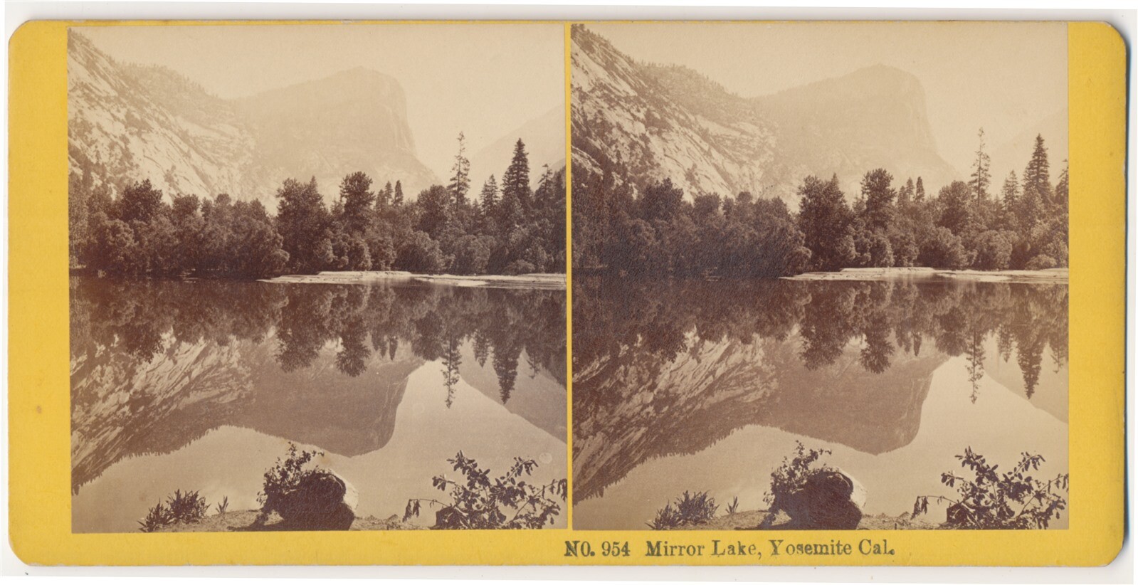 c1870 Mirror Lake Yosemite California Kilburn Brothers Stereoview Photograph