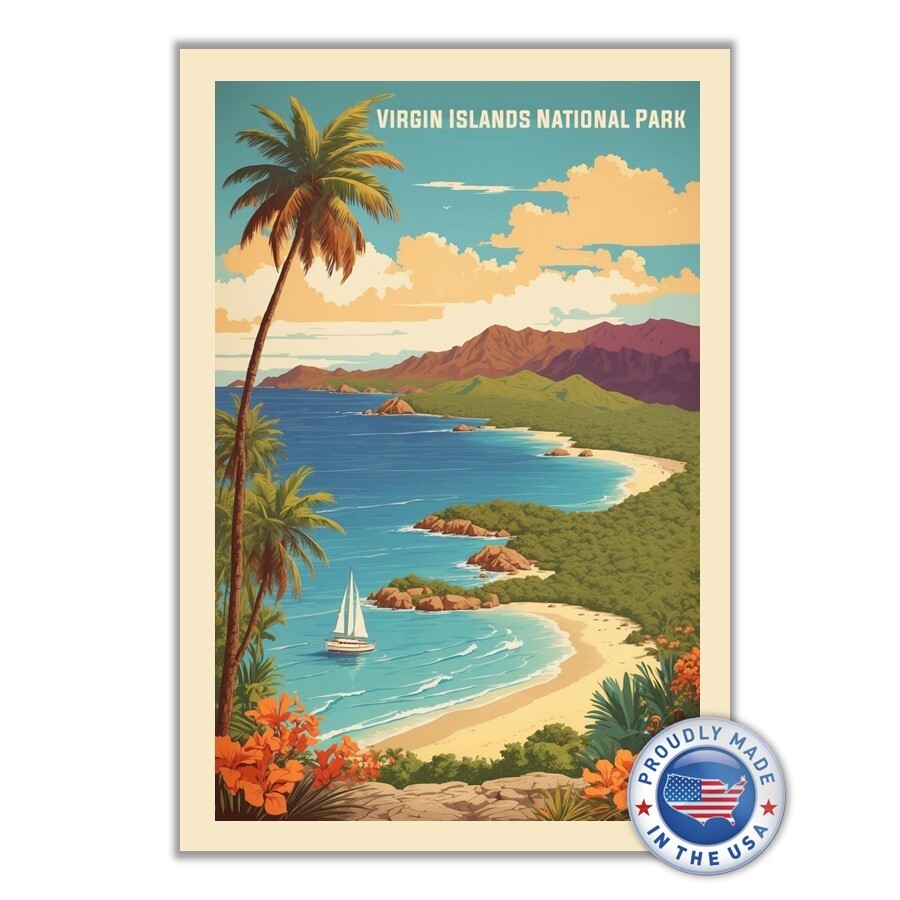 Virgin Islands National Park Travel Poster Sized Gossy Photo Print 13″ x 19″