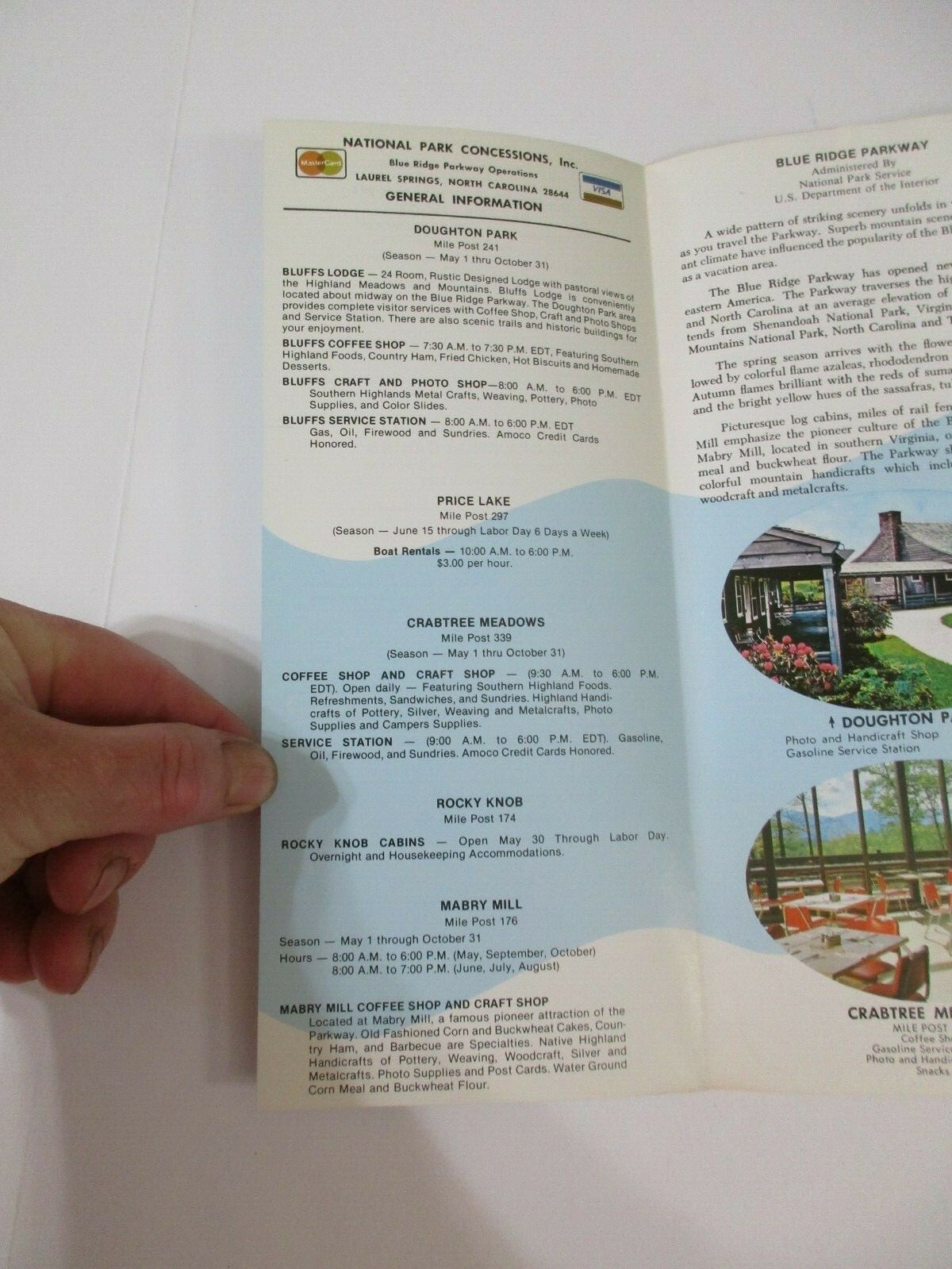 1984 Blue Ride Parkway National Park Virginia NC Travel Map Guide Brochure-B36
