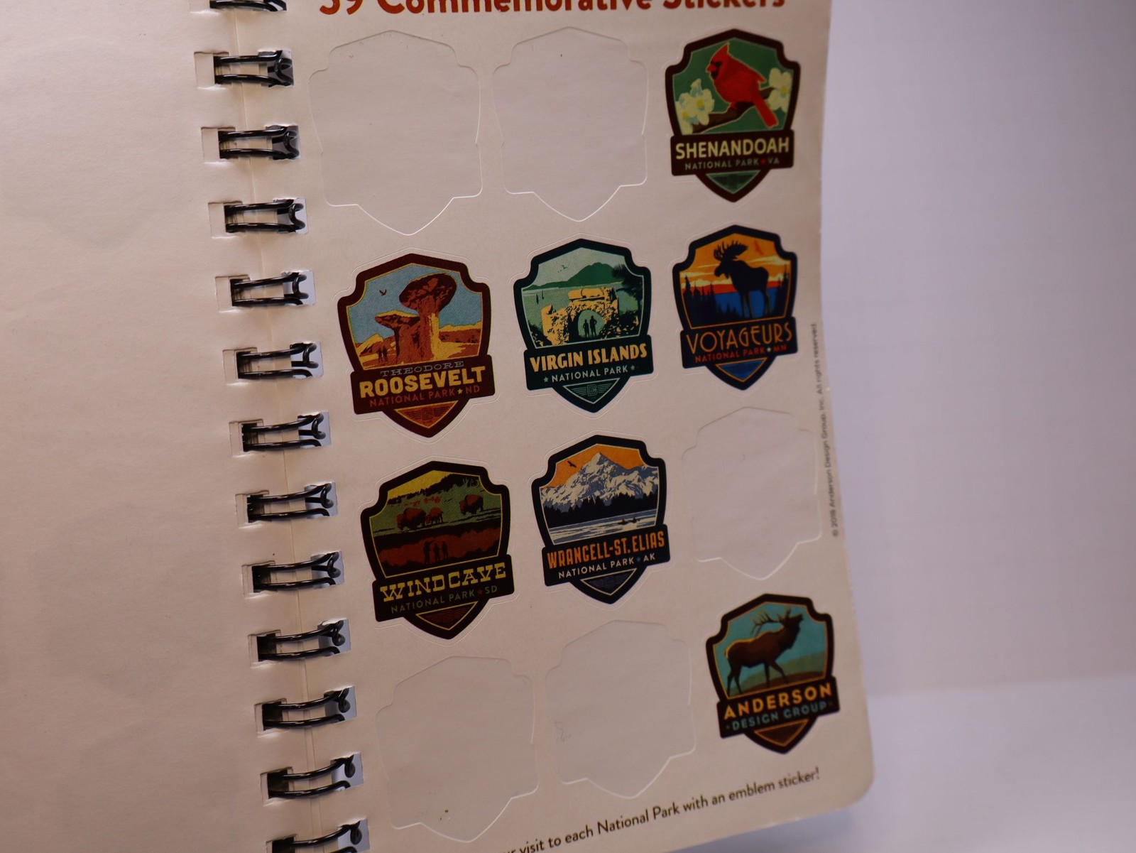 Anderson Design Group National Park Adventure Guide Stickers Spiral Book. used.